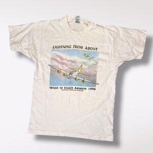 Vintage 1996 Wings Of Eagles Airshow T-Shirt National Warplane Museum Medium